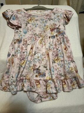 Retired Posh Peanut x Disney Winnie the Pooh Floral Twirl Dress Bodysuit 12–18M